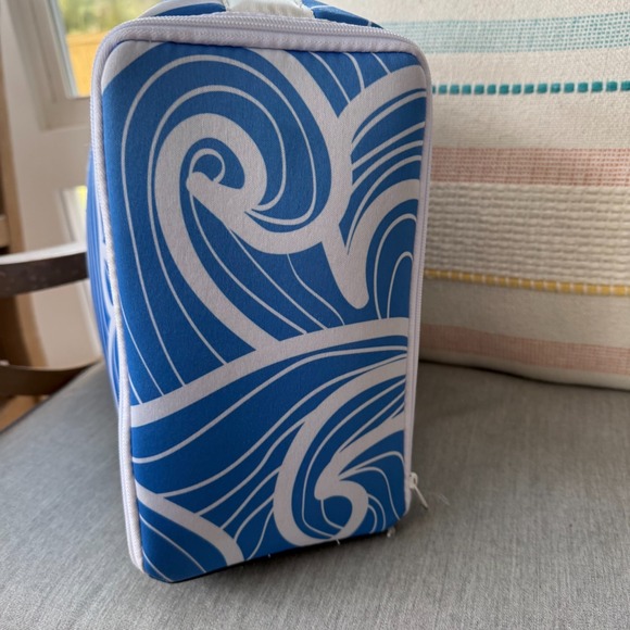 Kanga 24-Pack Kase Mate Insulated Soft Beer Cooler Blue & White Wave Top Handle - Picture 7 of 11